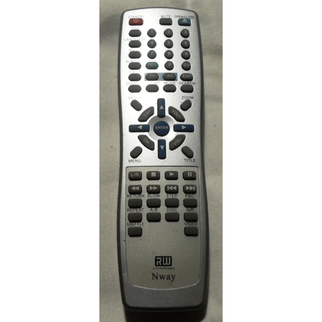 Controle Remoto Original DVD Player e Gravador Nway RW - Testado