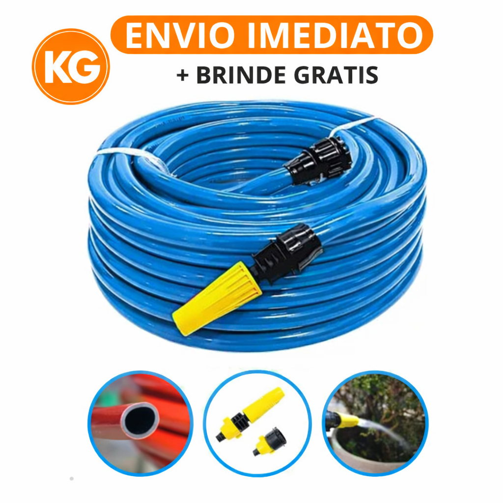Mangueira de Jardim Reforçada e Flexível – Durável e Resistente | 7 a 50 Metros em Oferta na Shopee