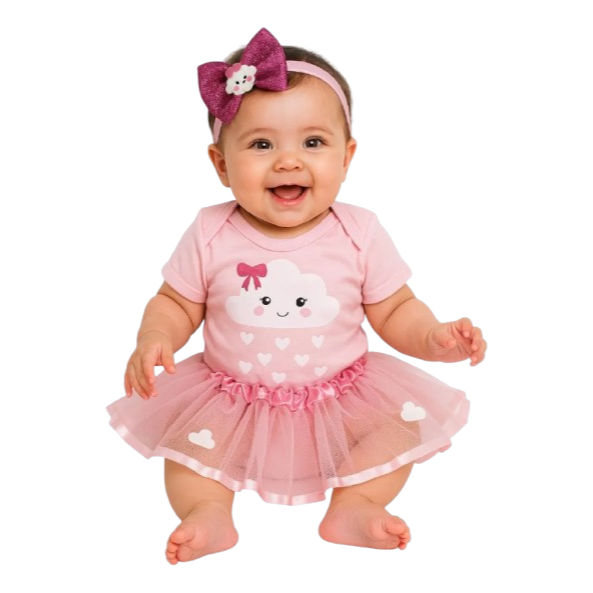 body bodie fantasia menino menina saia touca laço Stitch rosa azulBody temático seu bebê ficará com o visual alegre e s