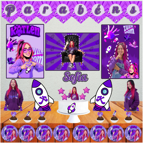 Kit Festa Grupo dos Rosas Ketlen, Os Rosas Só Um Bolinho + Topper, Decoração - Festa na Escola em Oferta na Shopee