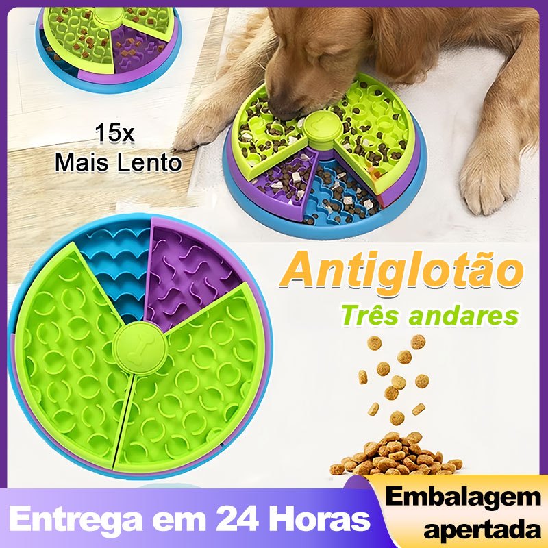 Comedouro Cão Gato Interativo Lento Antiglotão Educativo Saúde Bucal e Digestiva em Oferta na Shopee
