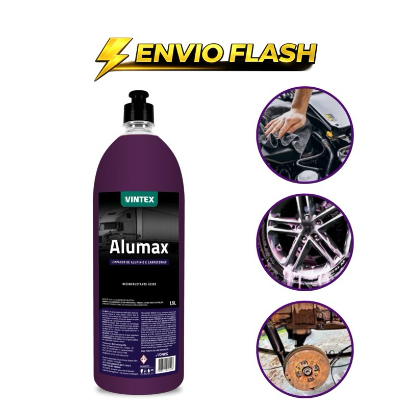 Alumax Vintex 1,5l Limpeza Rodas Chassis Motores Carroceria em Oferta na Shopee
