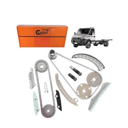 KIT CORRENTE CVA COMANDO DISTRIBUICAO COMPLETO ( JG COM 16 PCS,  3 TENSORES, 2 CORRENTES, 6 GUIAS, 5 ENGRENAGENS)