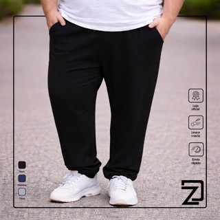 Calça Moletom Com Punho Plus Size Masculina