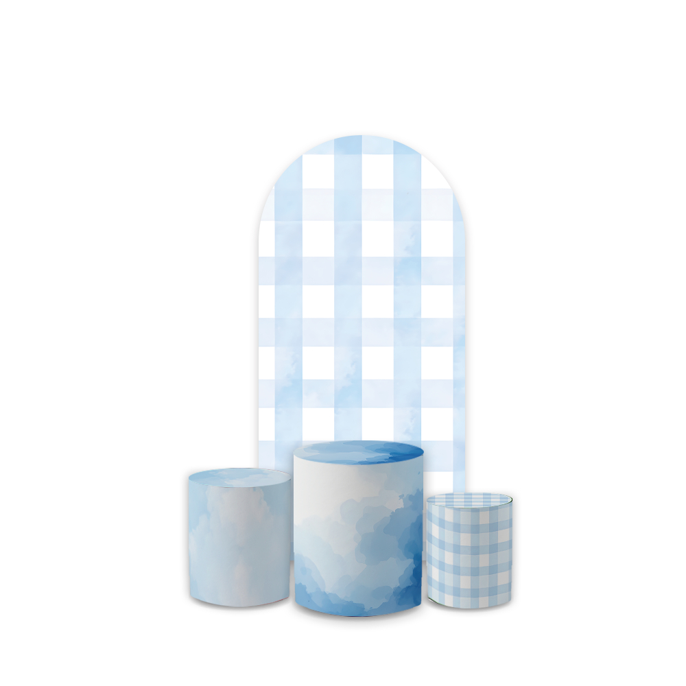 Kit Completo Xadrez São João Capa Painel Romano + 3 Cilindros Decoração Moderna Junina Tendência