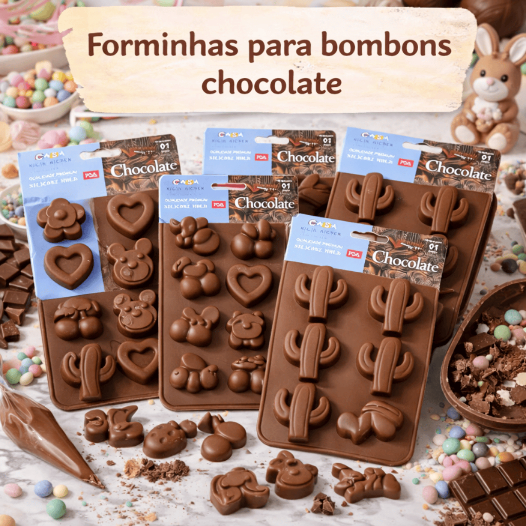 Forma Molde de silicone para bombom, chocolate, pascoa, artesanato em Oferta na Shopee
