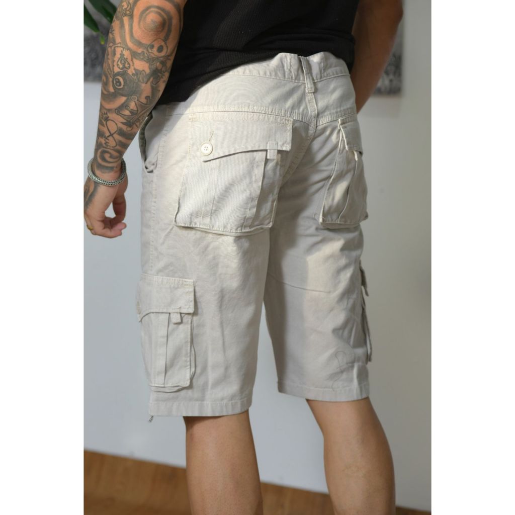 Bermuda Cargo Masculina Brim/Sarja Premium com Bolso Estilo Streetwear Casual estilo americano