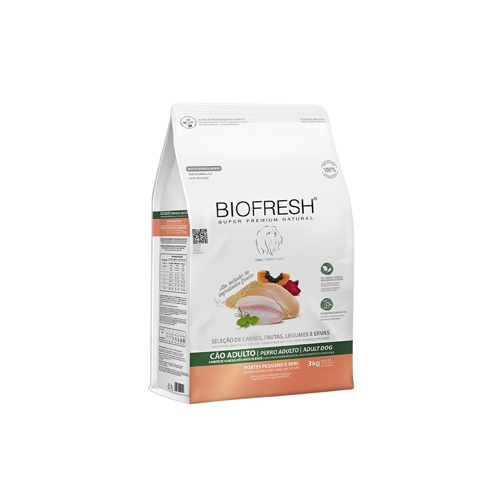 BIOFRESH CAO ADULTO RAÇAS PEQUENAS E MINI 3KG