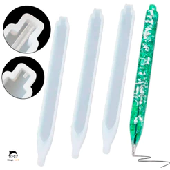 Kit 3 Moldes Silicone Caneta Quadrada Resina Epóxi Artesanato Decoração Reutilizável Fácil Desmoldar