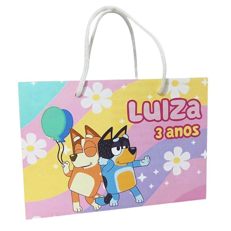 Sacolinha BLUEY personalizada - sacolinha lembrancinha aniversário BLUEY - PEGUE E MONTE
