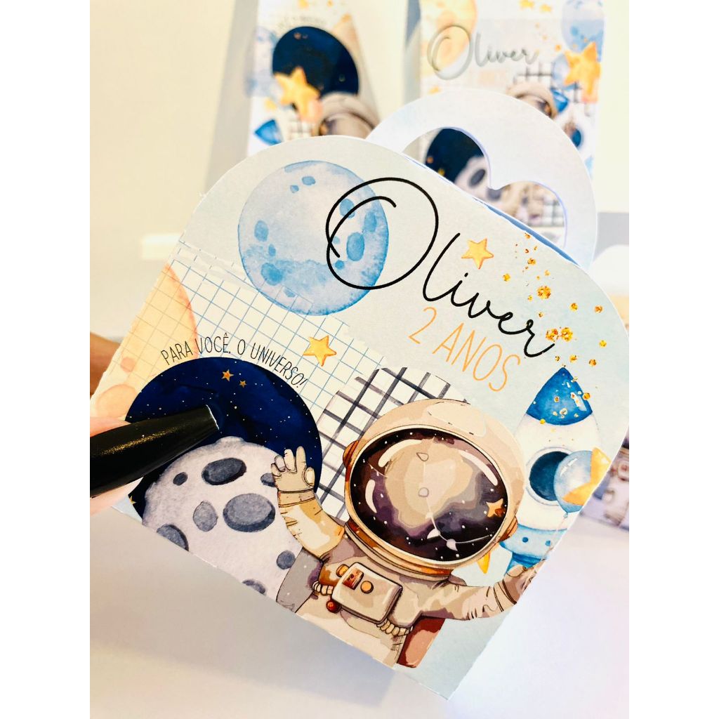 Kit de Caixinhas Personalizada Astronauta  | Lembrancinha | Aniversário  |  Festa  | Pegue   e   Monte