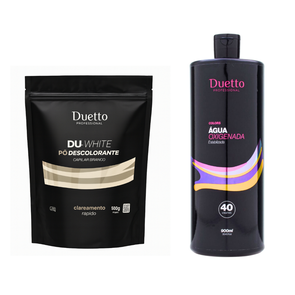 Kit Pó Descolorante e agua oxigenada 40V Duetto Professional