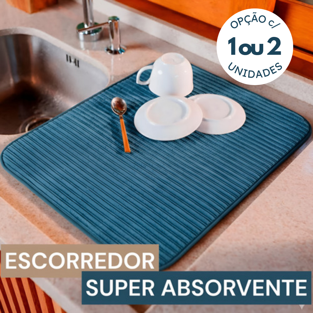 Escorredor De Louça Aparador Tapete 38x48 Microfibra Super Absorvente Buettner