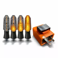 KIT 4 PISCA LED MOTO SEQUENCIAL TWISTER PARAFUSO + RELE REGULAGEM DE VELOCIDADE