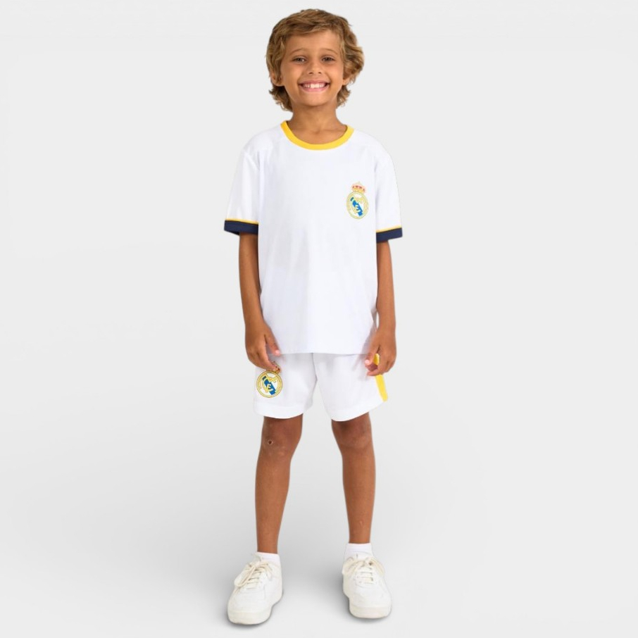 Kit Mini Craque Real Madrid Infantil - Branco e Amarelo em Oferta na Shopee