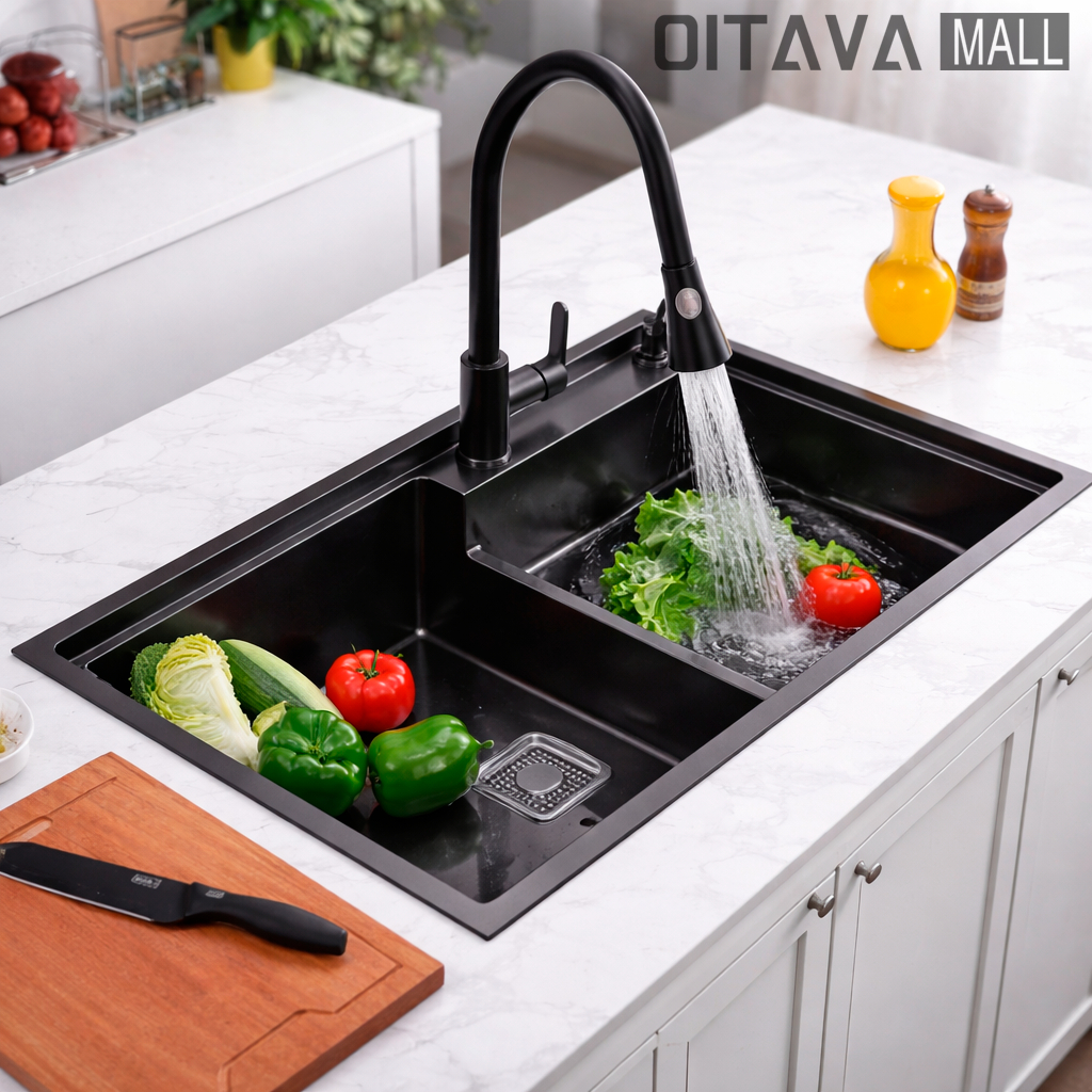 Cuba Dupla Gourmet Inox 75x45 Premium com Acessórios