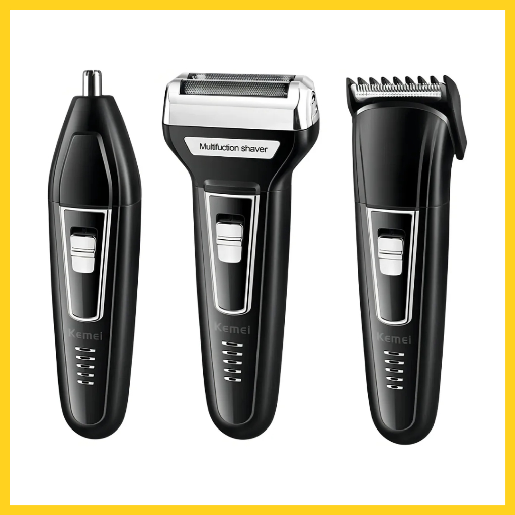 Barbeador Aparador e Máquina de Cortar Cabelo 3 em 1 Recarregável Bivolt