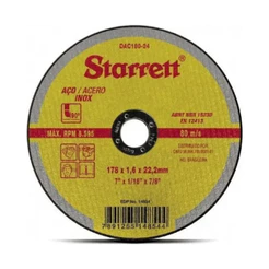 Disco Corte Inox 7pol 180mm 1,6mm Starrett 7/8
