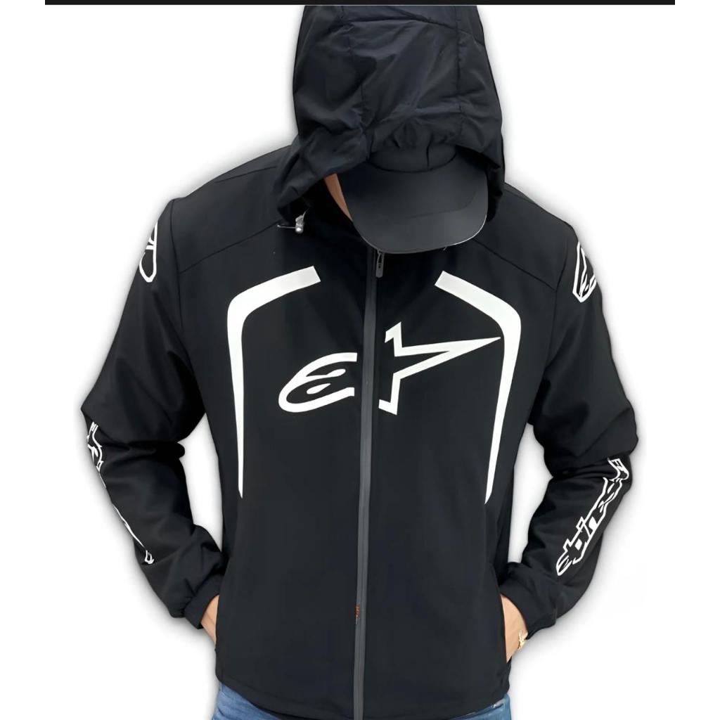 jaqueta masculina impermeável com capuz removível alpines