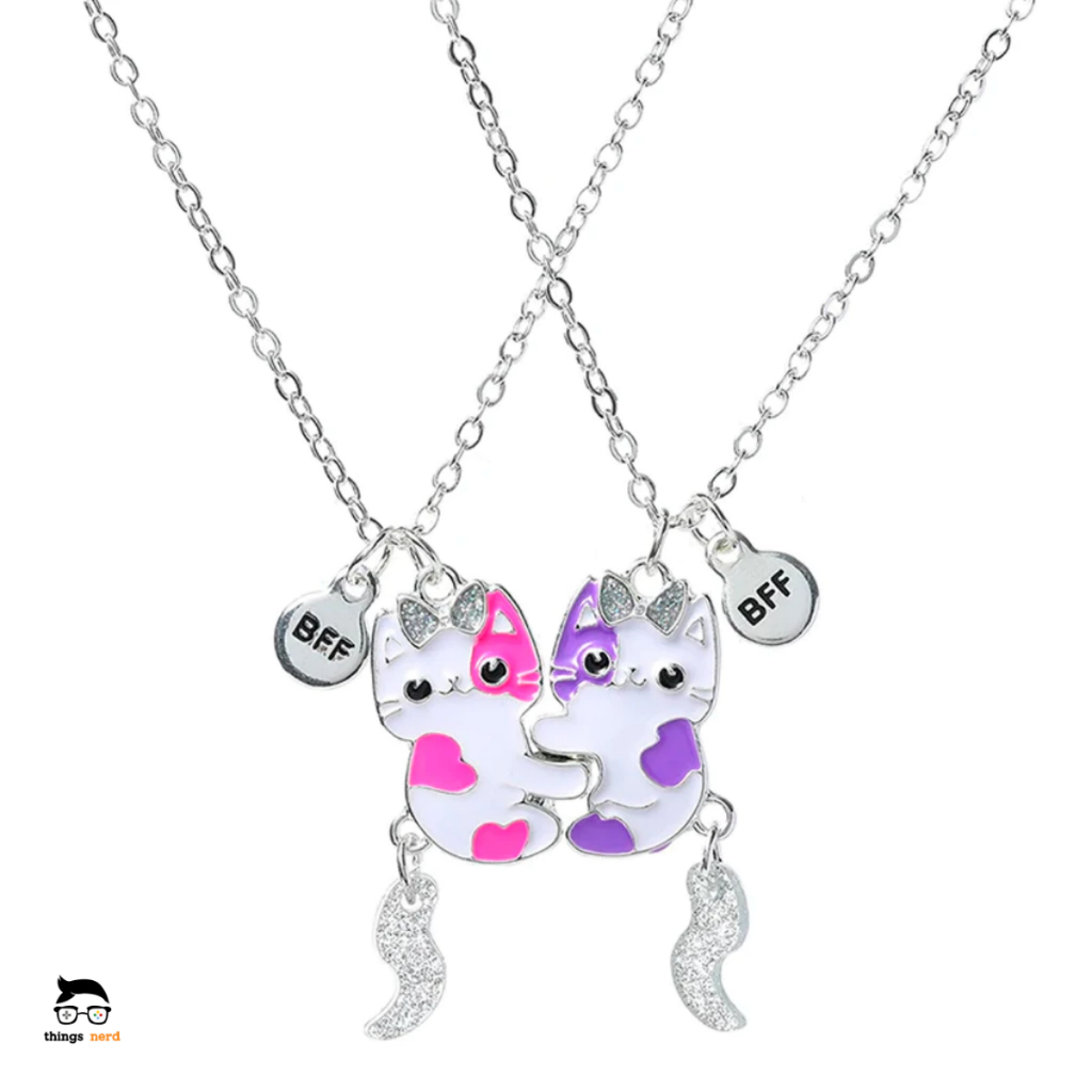 Colar Melhores Amigas Best Friends Amizade Gato Gatinho Cat Yin Yang Parzinho BFF Par Duplo Metades em Oferta na Shopee