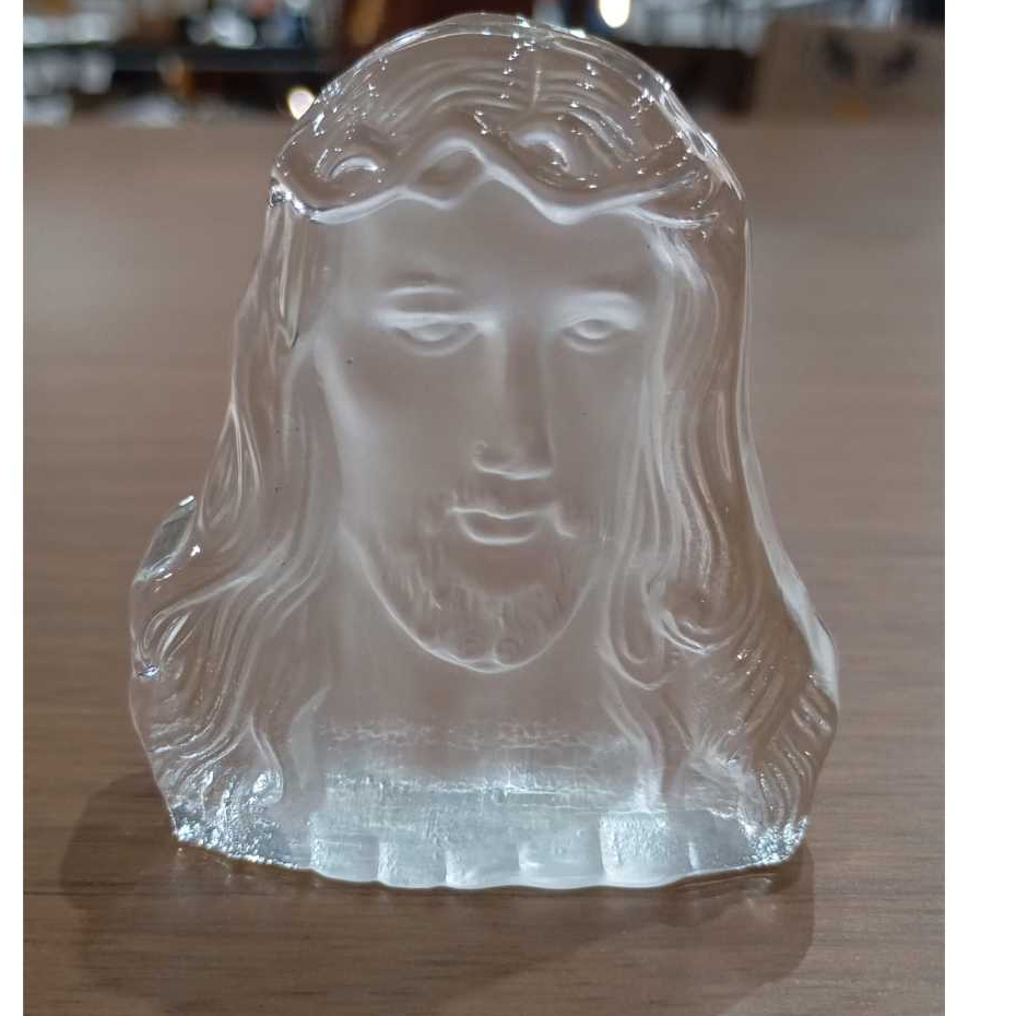 Cristal Face de Cristo 6cm – Placa Religiosa Decorativa para Presente e Devoção VIDRO MACIÇO