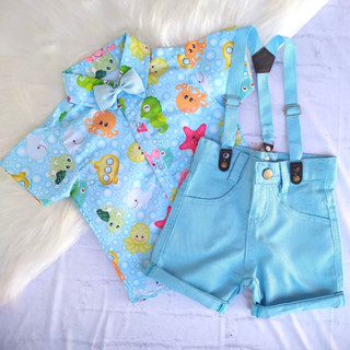 Roupa Fundo do Mar Menino Festa Fundo do Mar Infantil Social em Oferta na Shopee