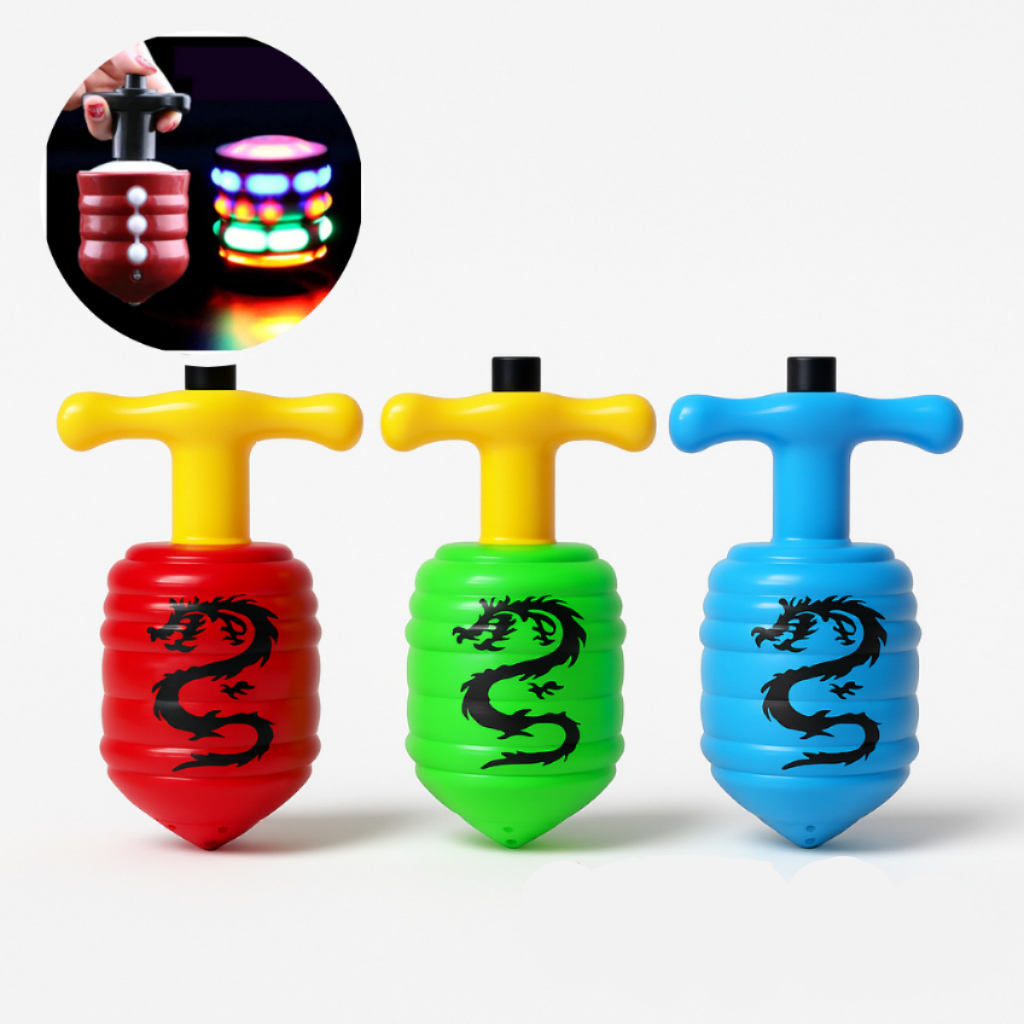 Pião Musical Luminoso Brinquedo com Lançador Automático bola de futebol c/ lançador c/luz