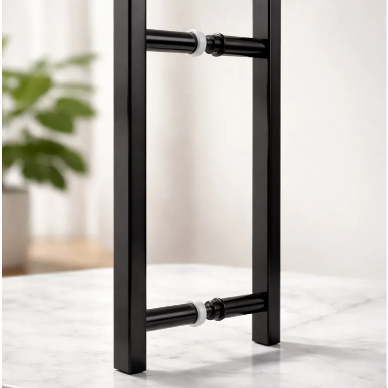 Puxador Duplo Barra Chata/Quadrado Para Portas Pivotante Madeira/Vidro em Oferta na Shopee