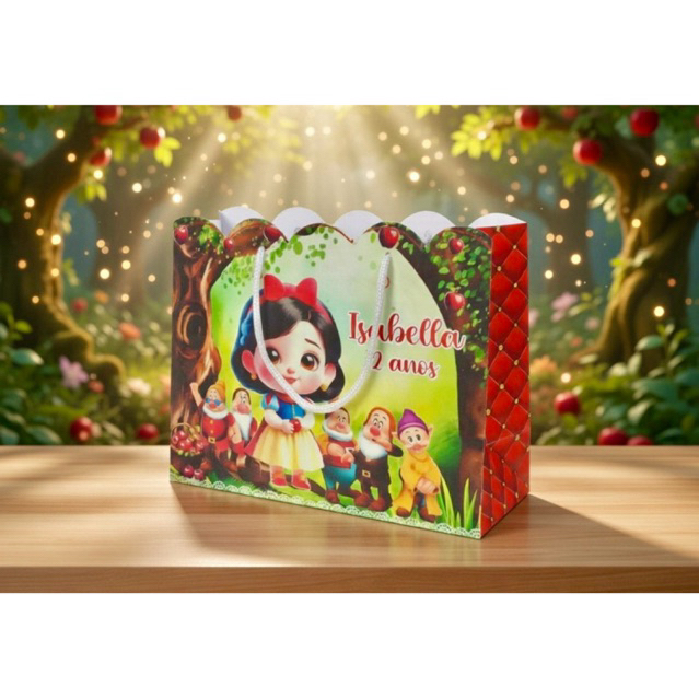 10 Sacolinhas Personalizadas Branca de Neve Baby Lembrancinha, Aniversário (tam 20x15x5) em Oferta na Shopee