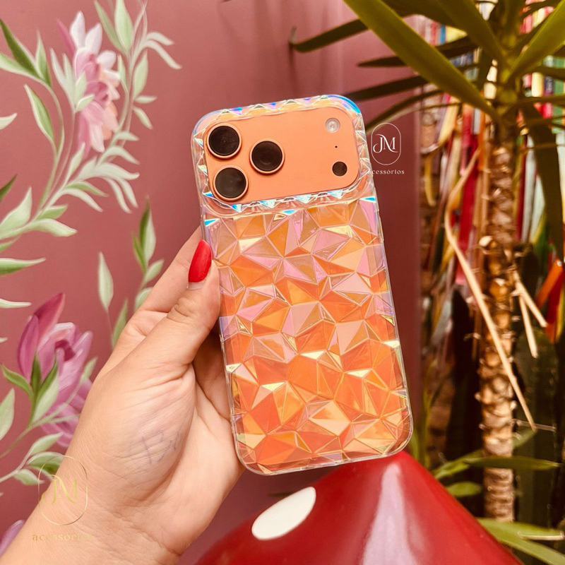 Capa Holográfica 3D Furtacor para iPhone | Efeito Diamante Luxo Antichoque Brilho Premium 11 12 13 14 15 16 17 Pro Max