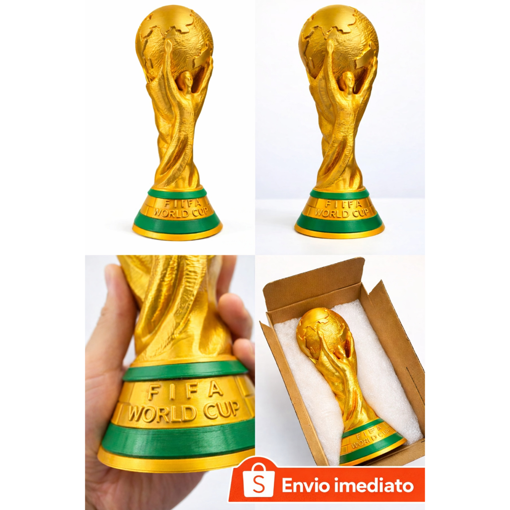Réplica Troféu Taça da Copa do Mundo 2026 FIFA Decoração Casa, Futebol, CBF, Brasil