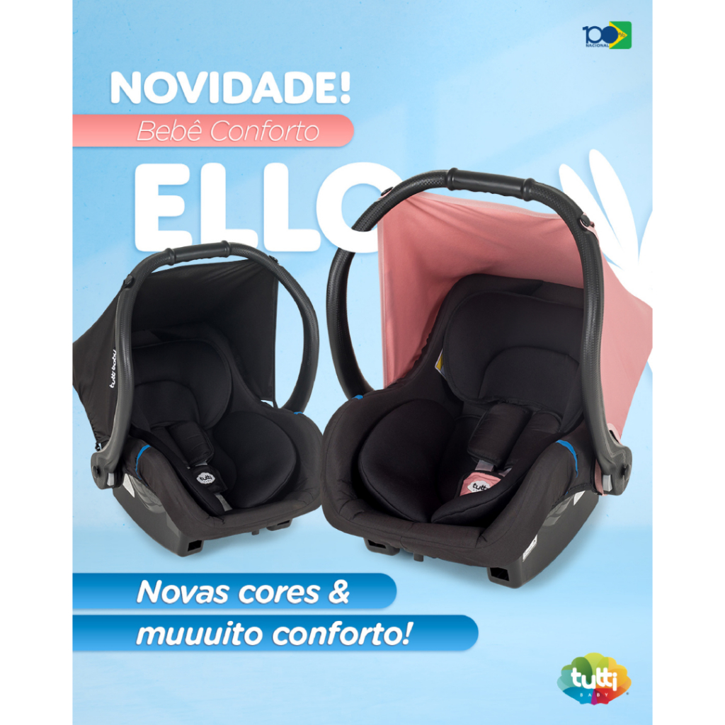 Bebê Conforto Ello para Recém-Nascido até 13kg Cadeiria para Carro - Tutti Baby