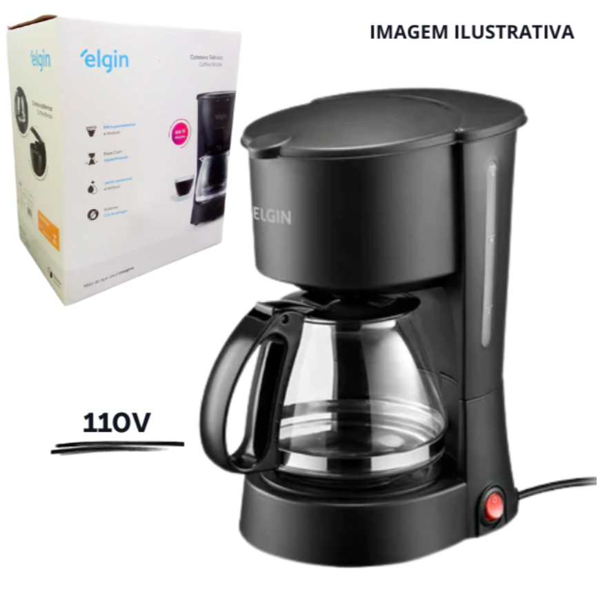 CAFETEIRA ELÉTRICA 15 XÍCARAS ELGIN SISTEMA CORTA-PINGOS PRETA 110V