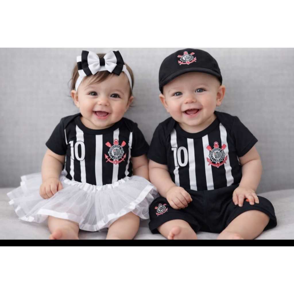 Body Corinthians Infantil Menino e Menina Time do Coração Algodão Macio com Laço Saia Tule ou Boina em Oferta na Shopee