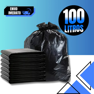 Saco de Lixo 100 Litros Resistente Pacote c/ 100 Unidades Preto em Oferta na Shopee