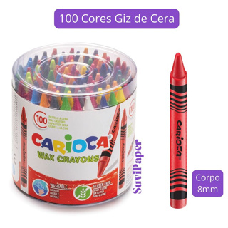 Pote 100 Giz de Cera CARIOCA Colorido Escolar em Oferta na Shopee
