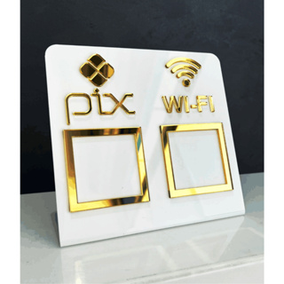 Placa Pix Display Mesa Balcão PIX e WI-FI em Oferta na Shopee