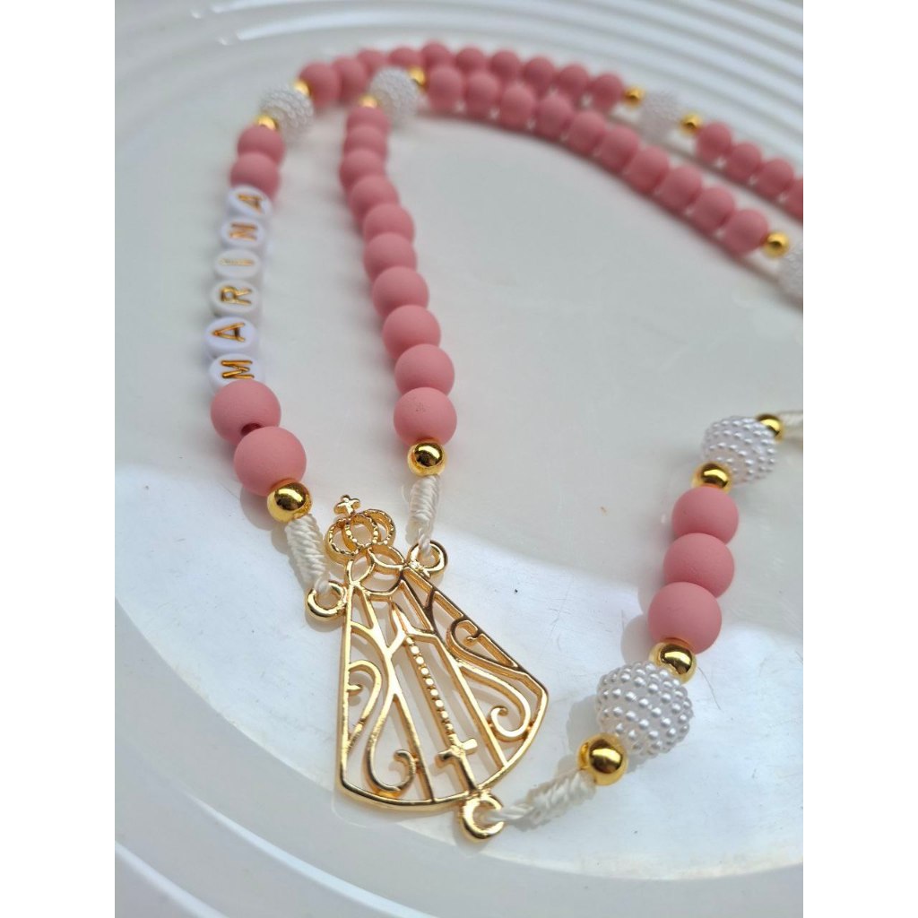 Terço de Nossa Senhora Aparecida - Casamento|Crisma|Batizado|Eucaristia|Noivado|Padrinhos em Oferta na Shopee