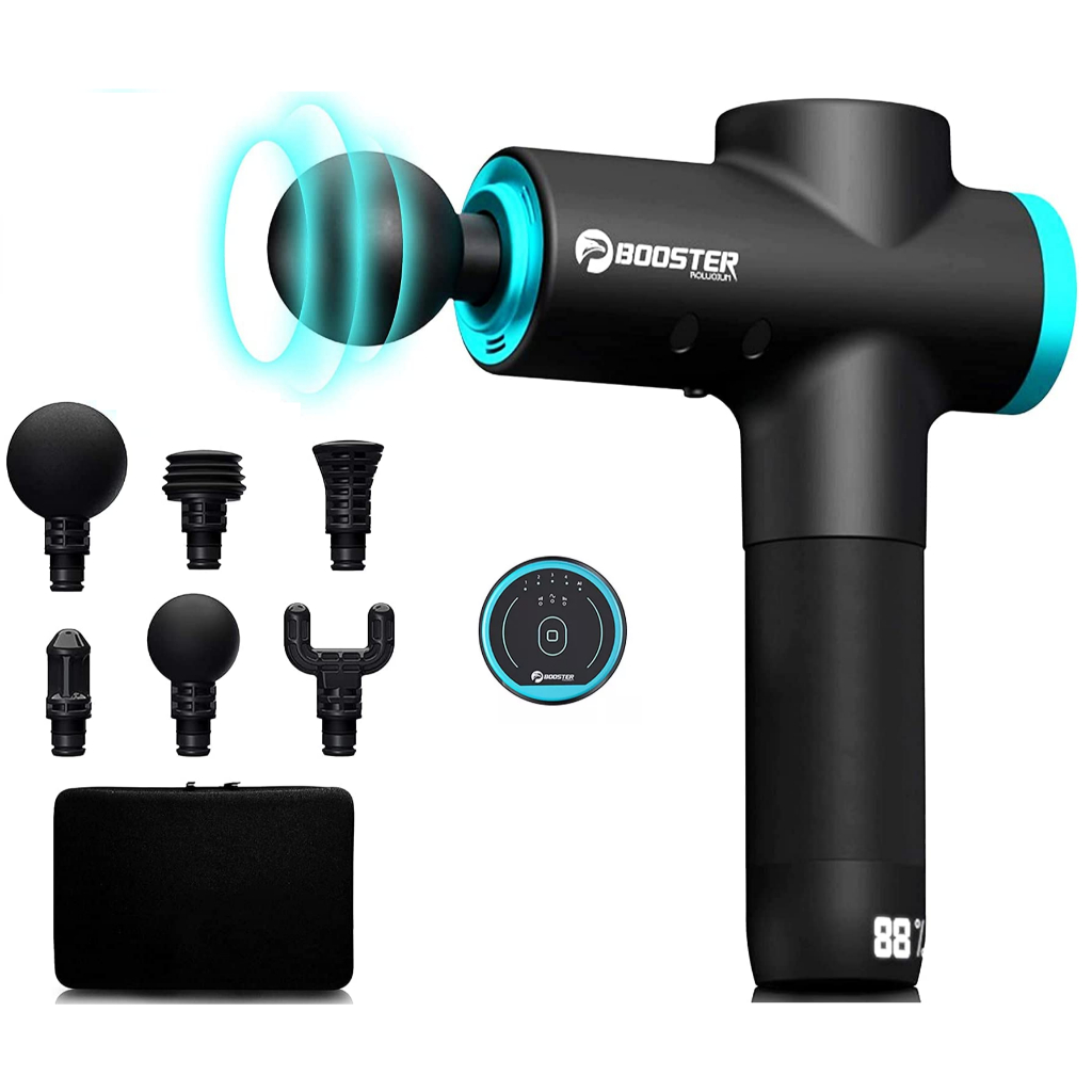 Pistola Massageadora Booster M2 Profissional 12V Preto com Maleta e 6 Acessórios