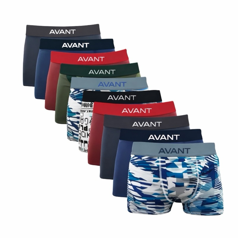 Kit c/ 10 Cuecas Boxer Microfibras Adulto Avant