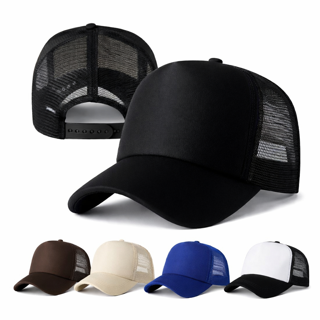 Boné Trucker Liso Unissex Aba Curva Estilo Streetwear Premium | Tela Respirável Confortável Hat Cap