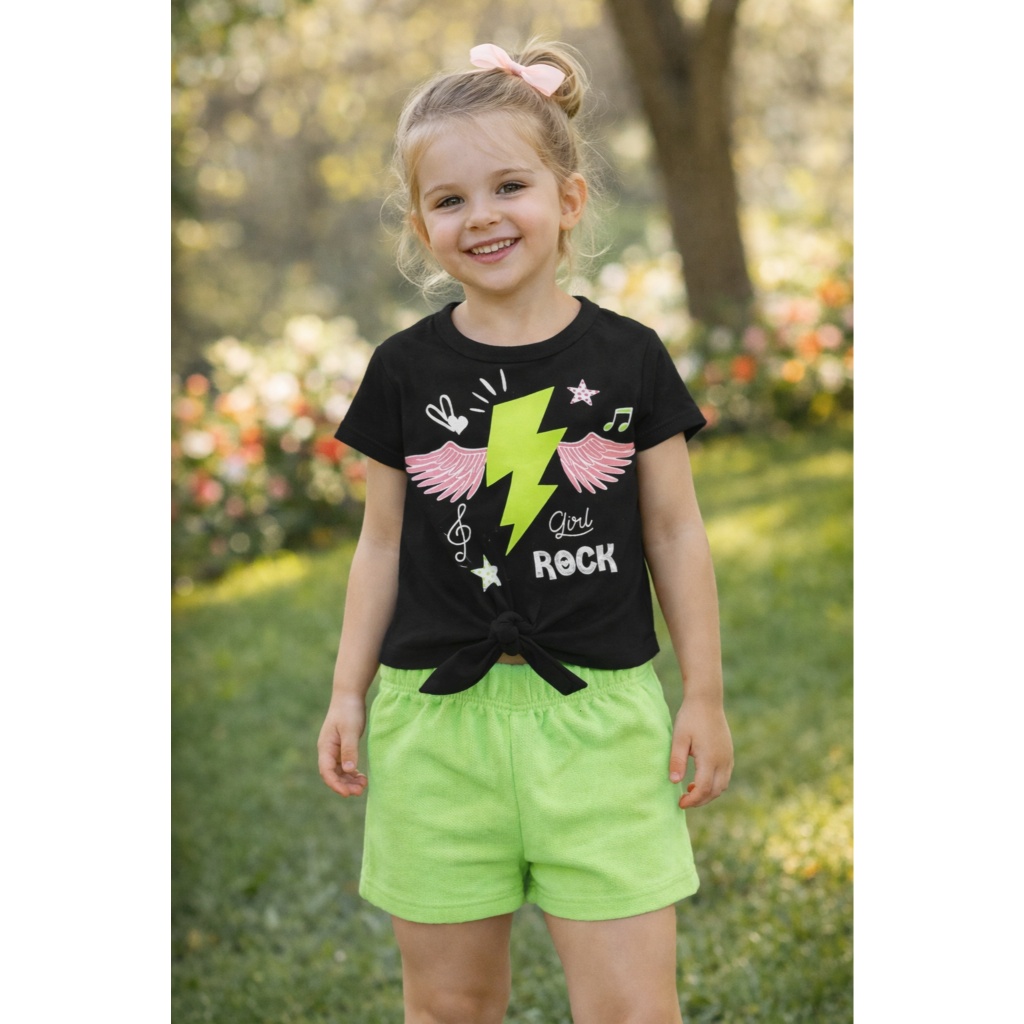 Conjunto ou Vestido Feminino Infantil Tamanho1 Menina Verão