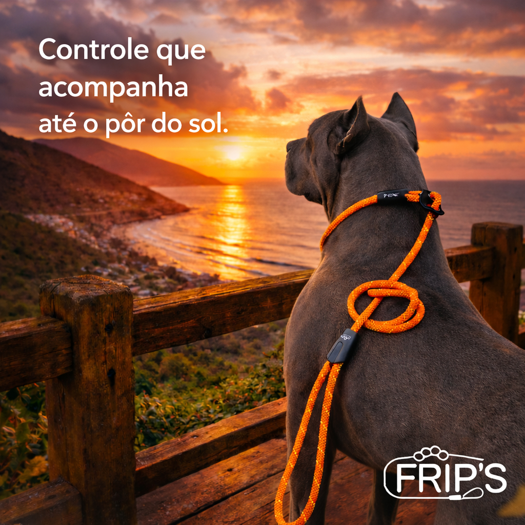 Guia Unificada 1,5m para Cães Super Fortes | Pitbull, American Bully, Rottweiler – Super Resistente FRIP’S