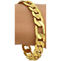 pulseira grumet 3x1 chapeada moeda antiga banhada ouro 12mm 21cm