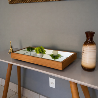 Bandeja Espelhada Flutuante Decorativa Mesa Bar Aparado 50X30CM em Oferta na Shopee
