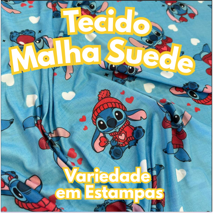 Tecido Suede Estampado Pijama Infantil - Super Macio e Fresquinho - Várias Estampas em Oferta na Shopee