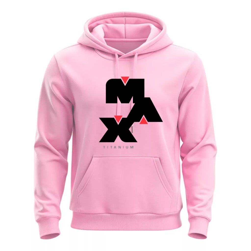 MOLETOM CANGURU MAX TITANIUM ROSA UNISSEX DE ALTA QUALIDADE PARA PROTEGER DO FRIO E DO VENTO