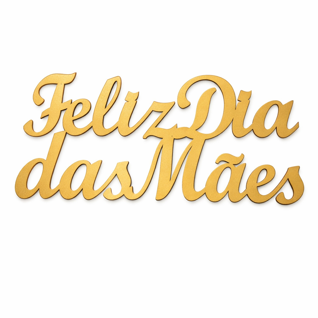 Letreiro Aplique Palavra Feliz Dia Das Mães Decorativo 60x26 MDF Enfeite Painel