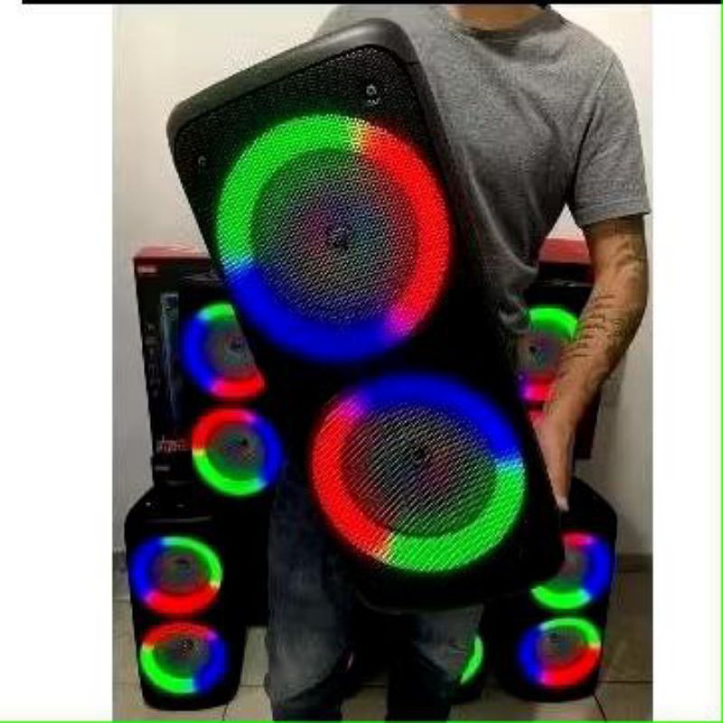 mega caixa de som potente gigante amplificada com entrada microfone 400w com 55 cm de altura bluetooth pendrive karaokê