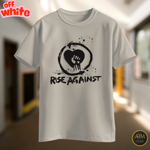Camiseta Camisa Rise Against Blusa Banda de Rock OFF White 100% Algodão Postagem Rapida